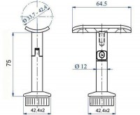 Cevni nosilec ročaja 3-delni gibljivi